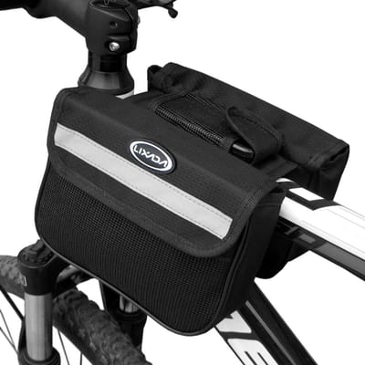 Lixada Cycling Bike Top Tube Bag Mountain Bicycle Front Frame Dubbele Fietstas Pack zwart