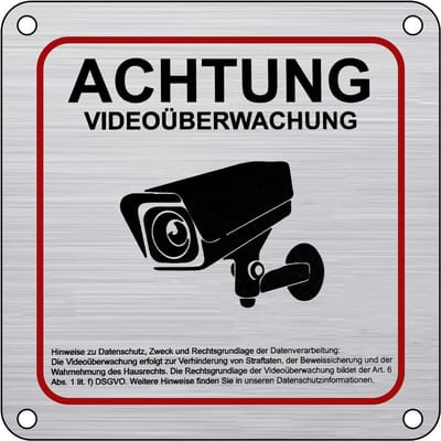 Videobewaking Bord 15x15 cm - Camerabewaking Privé Domein Zelfklevend