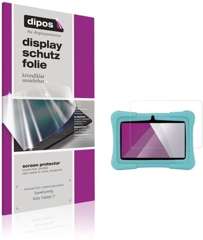 dipos – 2x Beschermfolie geschikt voor SaveFamily Kids Tablet 7 | Krasbestendige & heldere Screenprotector Ultra-Thin