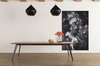 Canvas Schilderij - Abstract - Rook - Zwart - Grijs - Wanddecoratie - 150x100x2 cm