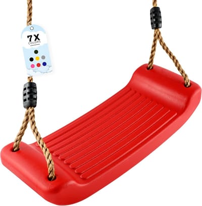 Schommelbank voor Kinderen - Verstelbare Swingstoel voor Buiten en Binnen - Veilig en Antislip - Kleur: Rood