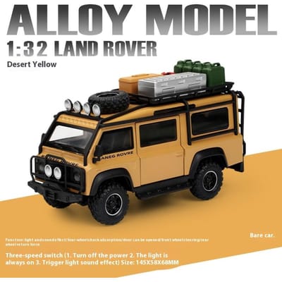 1:32 Land Rover Defender Fourgon Tout-Terrain Alliage Moulé Sous Pression Modèle de Voiture en Métal Son & Lumière Objets de Collection Loisir Cadeaux d'Anniversaire Pour Garçon Enfants