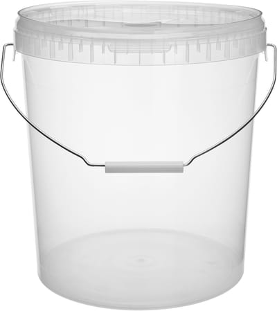 1x Garronda Emmer Met Deksel - 16 L - Verpakkingsemmer - Emmertje - Rond – Transparant GD-PL-BIS-Tra