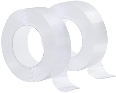 2stuks - dubbelzijdig tape - dubbelzijdig plakband dun - dubbelzijdig plakband transparant - Dubbelzijdig plakband voor zwaar gebruik - sterk nano Plakband voor meerdere doeleinden - (5M x 2CM x 1MM) voor tapijt, foto, muur, thuis, auto, outdoor