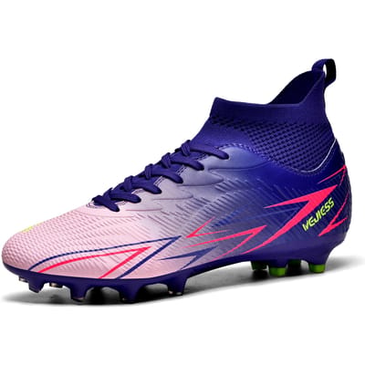 Hoge Voetbalschoenen Professionele Voetbalveld Noppen Ademende Atletische Spikes voor Buiten Jeugd Jongens Voetbalschoenen Unisex Nieuw 37 blue