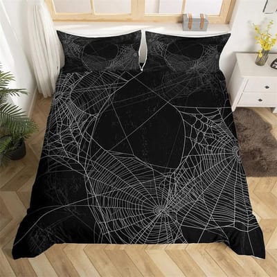 Tarantula Print Beddengoed 3D Print Zwart Bruine Spin Dekbedovertrek Collectie Insectenthema Witte Dekbedovertrek Slaapkamer Decoratie Kinderen Volwassenen 140x210cm 2pcs