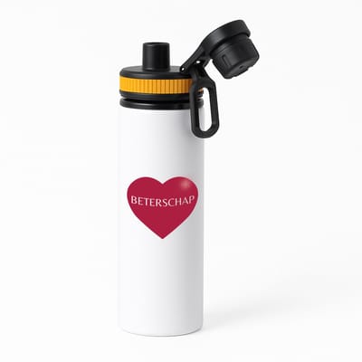 Hacebo® - Beterschap hartje waterfles met draaidop oranje - Beterschap - iemand die ziek is of iets gebroken heeft - ziek - koorts - snel beter worden - cadeau - beterschap cadeau - kado - gift - geschenk - water fles - 850ML