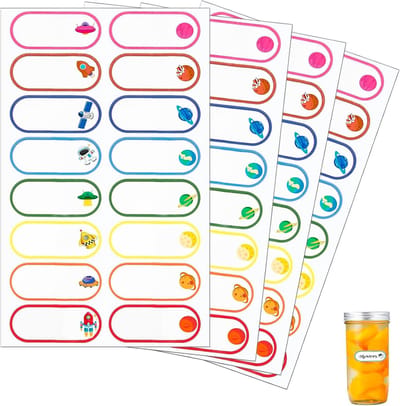 Waterdichte Naamlabels voor Kinderen, Flessenlabels, Zelflaminerende Stickers voor School en Peuters, 128 Stuks