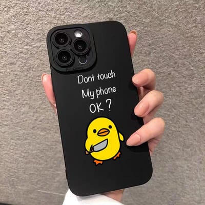 Schattige Minimalistische Cartoon Eend Siliconen Telefoonhoesje Voor iPhone 17 Hoesjes iPhone 16 Pro Max 16E 15 14 13 12 11 XS X XR 7 8 Plus Cover iPhone 12 Pro