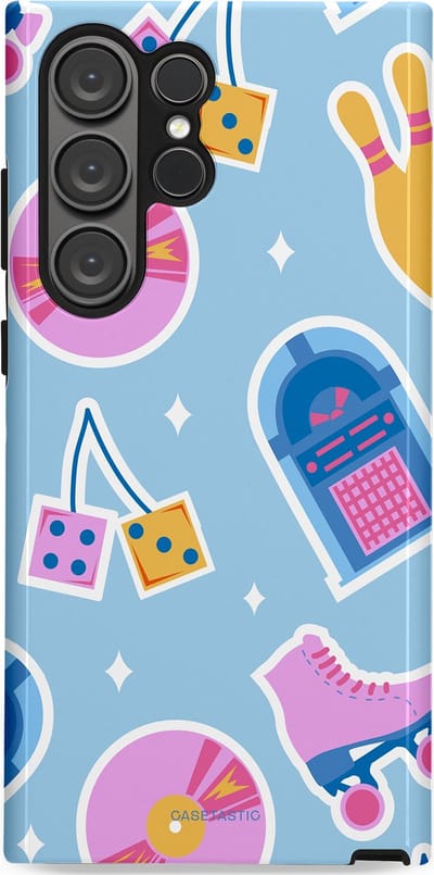 Casetastic Hoesje Geschikt voor Samsung S23 Ultra - Stijlvolle Beschermende Duo-layer Case - Flashback vibes