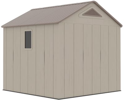 Vente-unique Tuinhuis van beige en bruin hars HDPE 6,15 m² met vloer - dikte 22 mm - ANTEVA