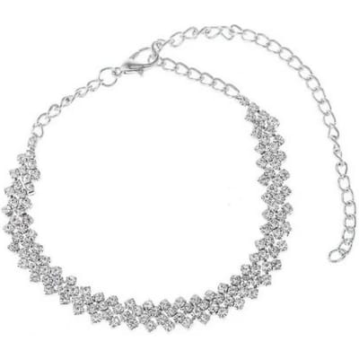 Dagelijks Wear Enkelbandje Elegant Strass Decoratie Vrouwen Enkelbandje met Verstelbare Lengte Gepolijst Dames Enkel Sieraden voor Verjaardag