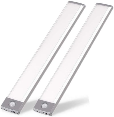 GELLDG 2 Stuks Kastverlichting - LED Lamp - LED Verlichting met Bewegingssensor - Draadloos - Keukenverlichting Onderbouw LED - Oplaadbaar - Geschikt voor wasruimtes, lades en kledingkasten