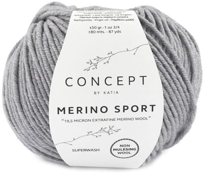 Katia Concept Merino Sport - 401 grijs - Wol Garen