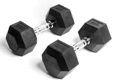 AJ-Sports Hex Dumbells 12kg - 2 x 12 kg Dumbell - Gewichten - Dumbells set - Gewichten set - Halterset - Fitness gewichten - Krachttraining - Fitness