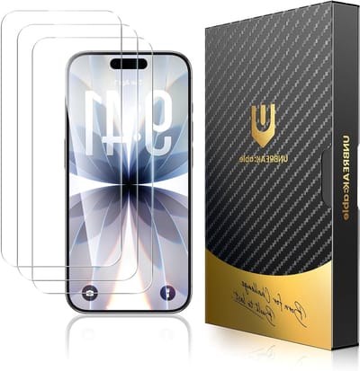 Screen Protector voor iPhone 17 - 9H+ Hardheid, 3-Pack Schokbestendig, Tempered Glass, Makkelijk te Installeren, 99.99% HD Helder, Geschikt voor Hoesjes, Zonder Bellen, 6.3 inch