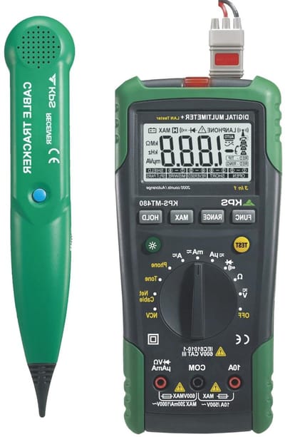 Digitale Multimeter - Testapparaat Kabels - Elektrische Metingen - Non-contact Spanningsdetectie - 2000 Counts - Zwart Groen
