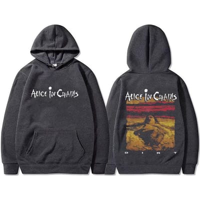 Rock Band Alice in Chains Dirt Hoodie Mannen Vrouwen Kleding Gothic Punk Sweatshirt Mannelijk Vintage Casual Pullover Hoodies Fans Cadeau S donkergrijze kleur
