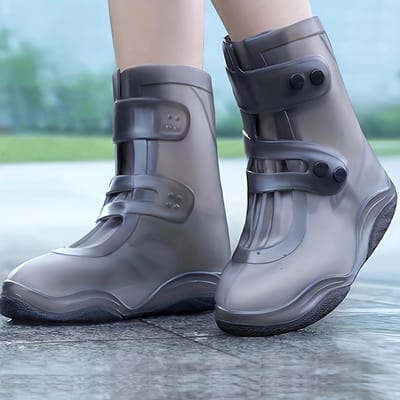 1 paar Verdikte waterdichte schoenovertrekken - slijtvast, zachte zool, antislip - draagbare regenschoenovertrekken voor buiten - waterdichte schoenovertrekken voor volwassenen - 30 cm-XL voor volwassenen bij regenachtig weer - zwart