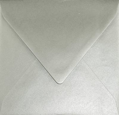Metallic (parelmoer) zilveren enveloppen A5 - 155 x 155 mm - 25 stuks - NK natgelijmde - 110 gram - Sirio Pearl - Netuno