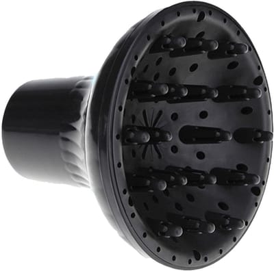 Föhn Diffuser Opzetstuk - Accessoire Krullend Haar - Styling Krullen - Hittebestendig Siliconen - 15.5 x 14 cm - Zwart