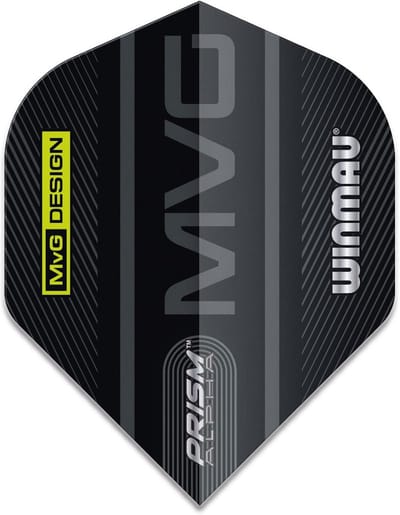 Dartvluchten Michael van Gerwen Stijl Logo Zwart Grijs Extra Dik