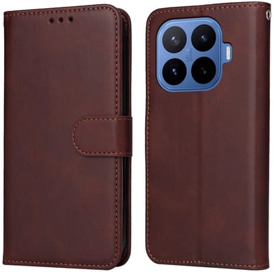 Coverup Hoesje - Geschikt voor Xiaomi 17T Pro Hoesje - Coverup Book Case - Bruin