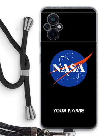 Gepersonaliseerd - Case Company® - Hoesje met koord geschikt voor Xiaomi Poco M5 hoesje met Koord - NASA - Telefoonhoesje met Zwart Koord - Bescherming aan alle Kanten en Over de Schermrand