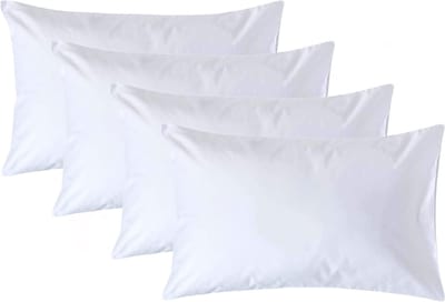 Homescapes Luxe Satijn Kussensloop 50x75 cm – Wit – Set van 4 – 100% Egyptisch Katoen Satijn – Draaddichtheid 1000