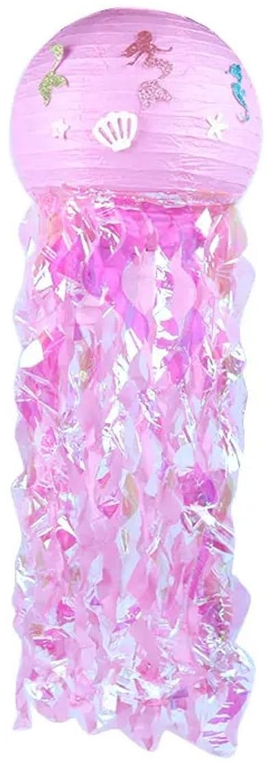 WiseGoods Premium Jellyfish Lantaarn – Zeedieren / Mermaid / Zeemeermin Thema Decoratie – Verjaardag Lampionnen - Lampion Roze