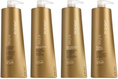 JOICO K-PAK Hair Repair System 4 Step Repair,Clarifying-Cuticle-Reconstructor- Hydrator 4 x 1 liter