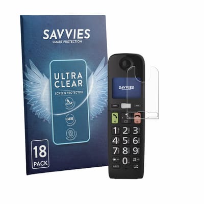 Savvies - Screenprotector voor Panasonic KX-TGU130 - Folie Beschermfolie transparant 18 Stuks