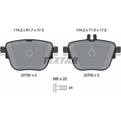 Remblokset TEXTAR 2279201, achter