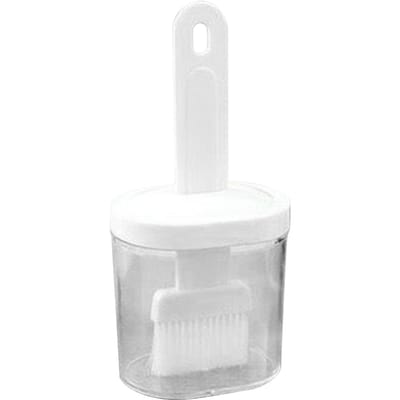 Bouteille d'huile d'olive avec brosse en silicone intégrée, distributeur d'huile d'olive avec brosse en silicone pour la cuisine blanc