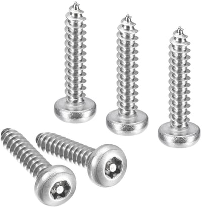 10 x 2.5 cm Torx Veiligheidsschroeven, 10 Stuks Zelftappende Schroeven met Gebogen Kop, Roestvrijstalen Antidiefstalschroeven voor Beveiliging en Duurzaamheid