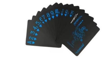 Go Go Gadget - Speelkaarten - Pokerkaarten - Waterproof - Reisspel - 1 set - Zwart/ Blauw