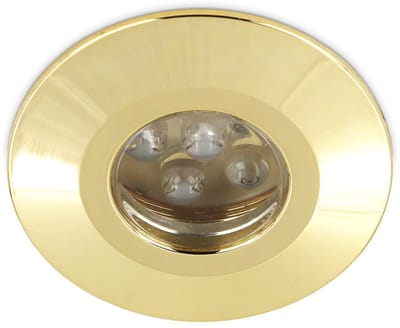 Kwazar Luminaire - Inbouwspots LED - Plafondspots - LED-spots 230V - Plafondspots - voor badkamer, keuken, woonkamer, rond, 6000K, 0,5W, IP65, koud wit, Wezyr goud