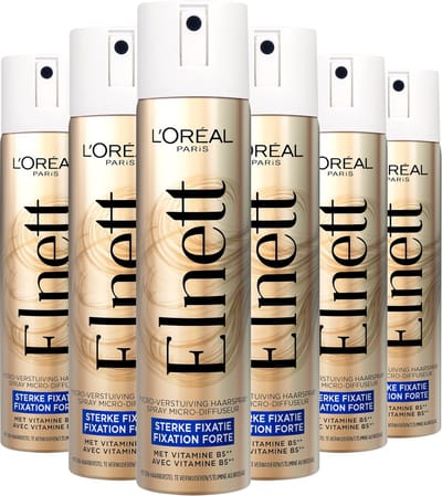 L'Oréal Elnett - Sterke Fixatie Haarspray - Laat zich gemakkelijk verwijderen door te borstelen - 6 x 300ml