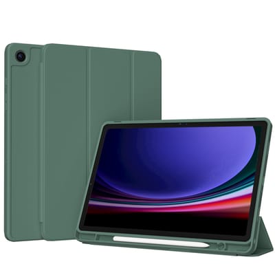 Accezz Tablet Hoes - Geschikt voor Samsung Galaxy Tab A9 Plus - Smart Silicone Bookcase - Donkergroen