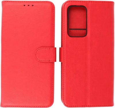Motorola Moto Edge 20 Pro Hoesje - Book Case Telefoonhoesje - Kaarthouder Portemonnee Hoesje - Wallet Case - Rood
