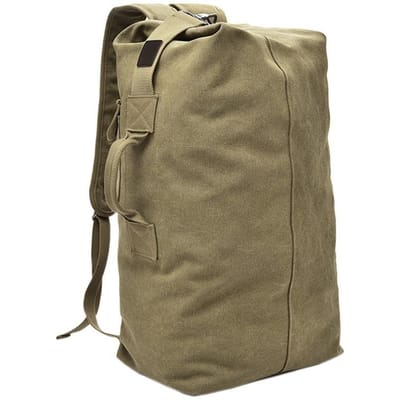 Sac à dos de mode sac à dos pour hommes sac de sport de plein air sac à bandoulière en toile pour hommes large kaki