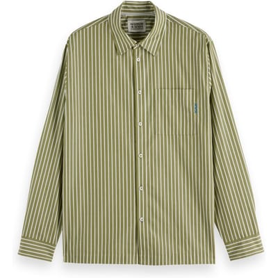 Scotch & Soda Striped Relaxed-fit Poplin Shirt Calla Green Stripe Taglia: XXL | Camicie Casual Outlet | Uomo | Verde