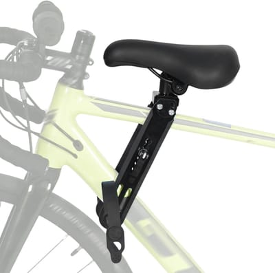 TIM® Fiets voorzitje - zitje voorop fiets - ergonomisch - verstelbare voetsteun - Zwart - 32cm x 17cm x 11cm