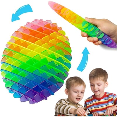Schattige Kronkelworm Sensorisch Speelgoed – Fidget Speeltje Stressverlichting & Angst Decompressie voor Kinderen & Volwassenen, Leuk Nieuwigheidscadeau 1PC yellow