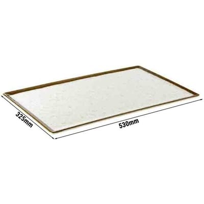 GGM Gastro (6 Stück) GN-Tablett 1/1 - STONE ART - Melamin - Höhe: 15mm - Weiß/Baun