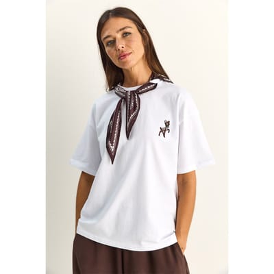 Losse Fit Crew Neck Geborduurde T-Shirt