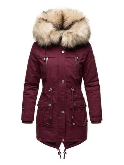 Navahoo Premium Dames Winterjas Honigfee – Warme Parka met Afneembare Kunstbontkraag