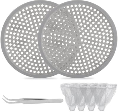 Dailygoods- Haarzeef Groot - Douche Haarvanger - Afvoerzeef - Roestvrij Staal - Rond - Inclusief Pincet