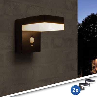 Solar wandlamp buiten 'Oslo' - Voordeelset van 2 stuks - Warm wit licht - Met bewegingssensor - Tuinverlichting op zonne-energie