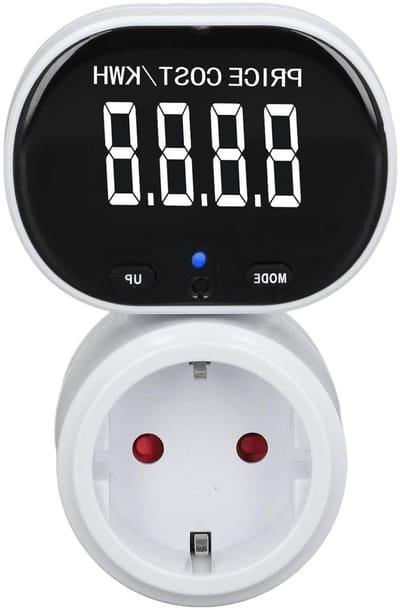 Stroommeter Stekker - Wattmeter - Energie Verbruik Meten - Overbelasting Waarschuwing - 16A Max - Wit